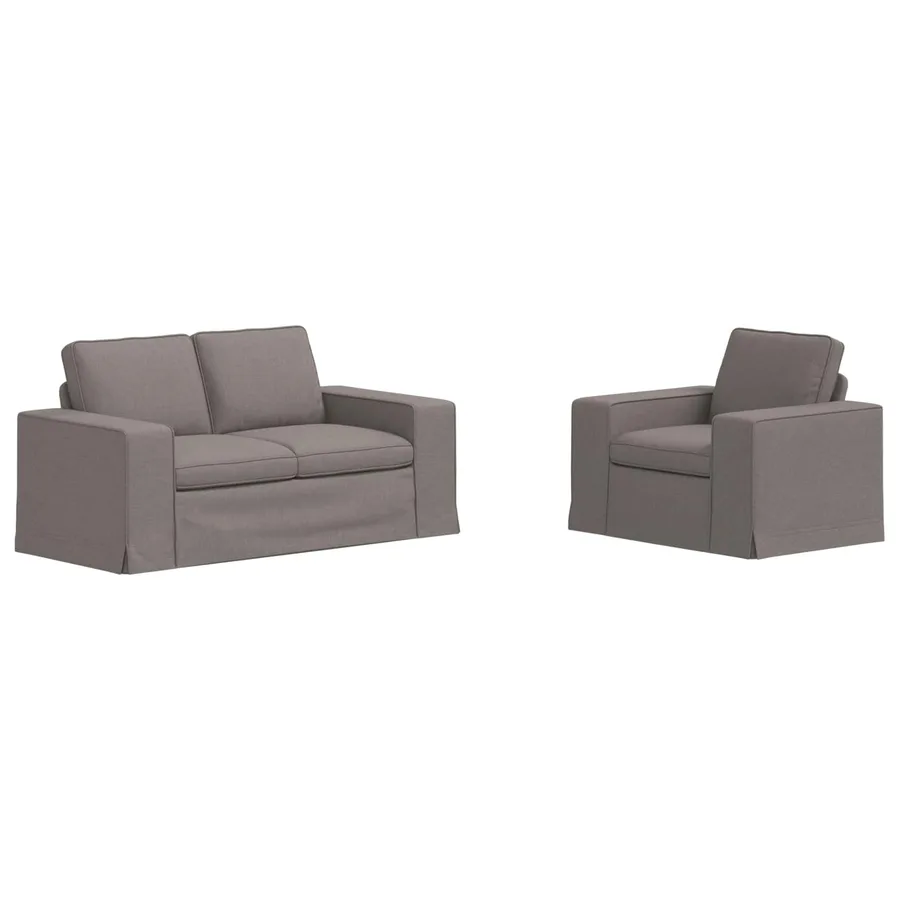 Ensemble de Canapés 2 pcs Taupe 162 x 80 x 82 cm tissu - 2