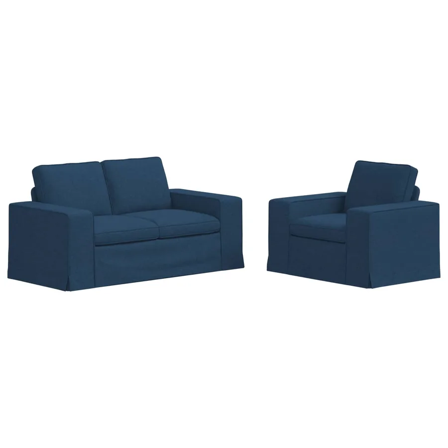 Ensemble de Canapés 2 pcs Bleu 162 x 80 x 82 cm tissu - 2