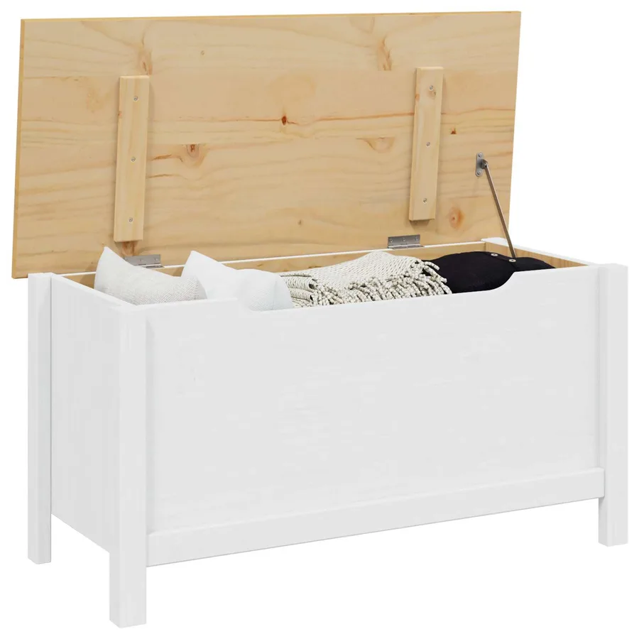 Boîte de rangement HILL Blanc et marron miel 90 x 40 x 45 cm - 3