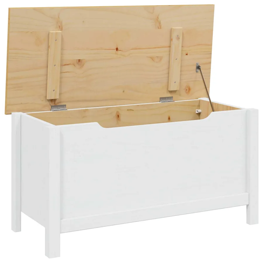 Boîte de rangement HILL Blanc et marron miel 90 x 40 x 45 cm - 4