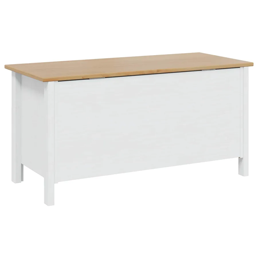 Boîte de rangement HILL Blanc et marron miel 90 x 40 x 45 cm - 7