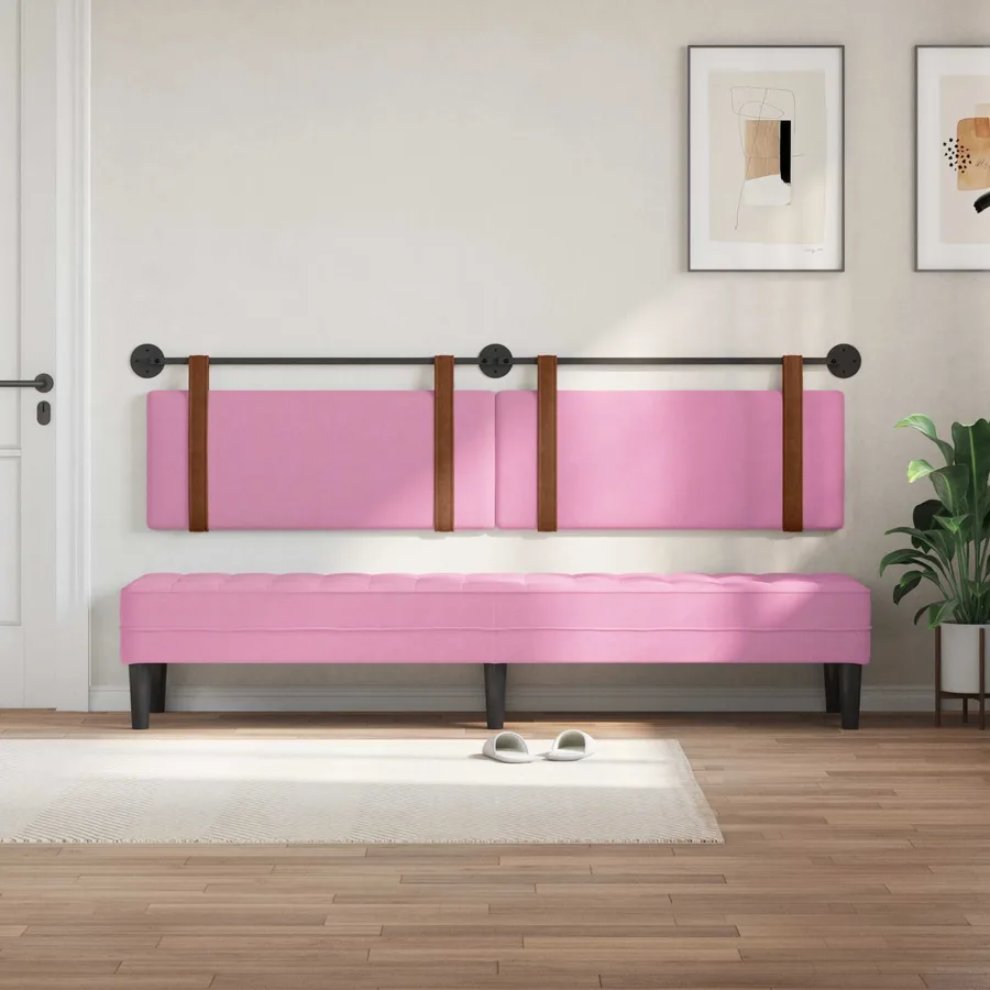 Tête de lit suspendue Rose PU antique - 3