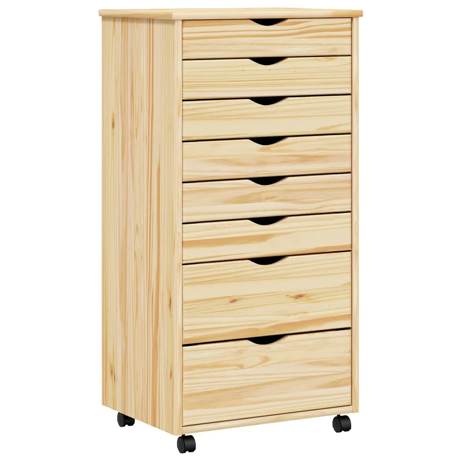 Cabinet Roulant avec Tiroirs avec roue MOSS Vernis transparent - 2