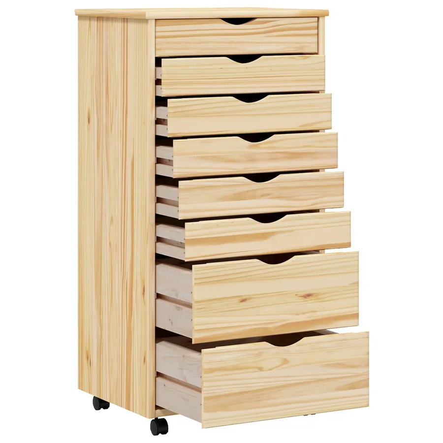 Cabinet Roulant avec Tiroirs avec roue MOSS Vernis transparent - 4