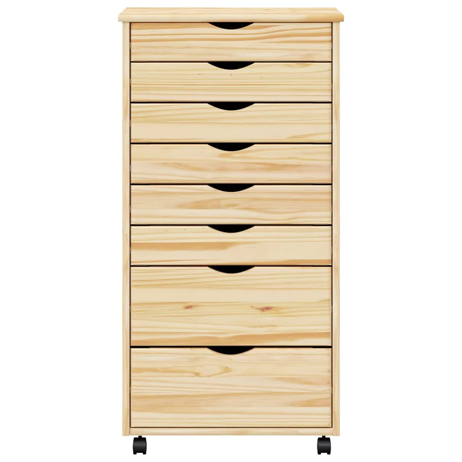 Cabinet Roulant avec Tiroirs avec roue MOSS Vernis transparent - 5