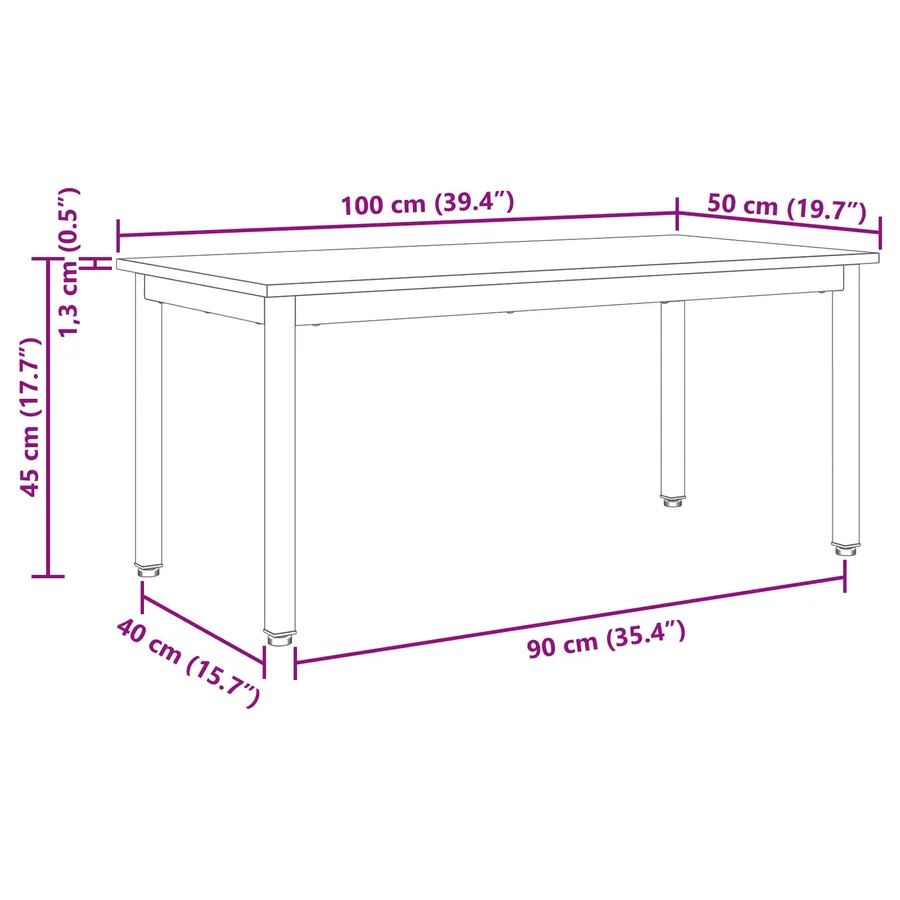 Table basse Chêne noir 100 x 50 x 45 cm Bois d'ingénierie - 11