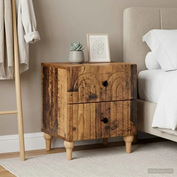 Cabinet de chevet 2 pcs Bois ancien 43 x 34,5 x 48 cm