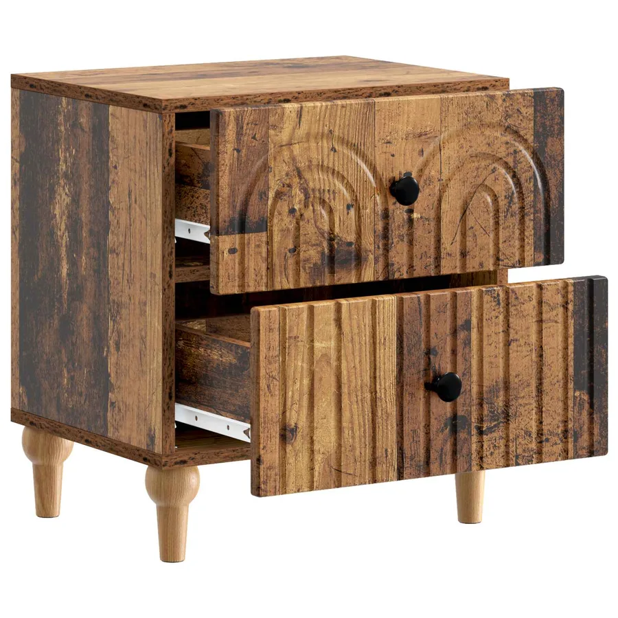 Cabinet de chevet 2 pcs Bois ancien 43 x 34,5 x 48 cm - 6
