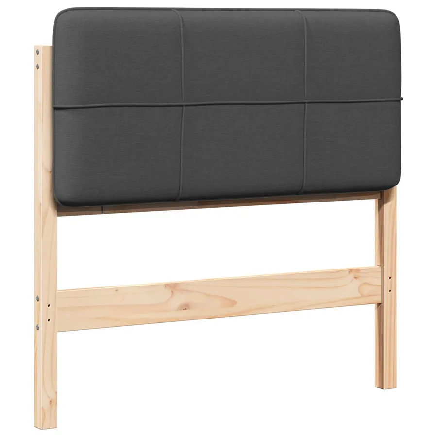 Tête de lit capitonnée Brun et gris foncé 80 cm Pin massif - 2