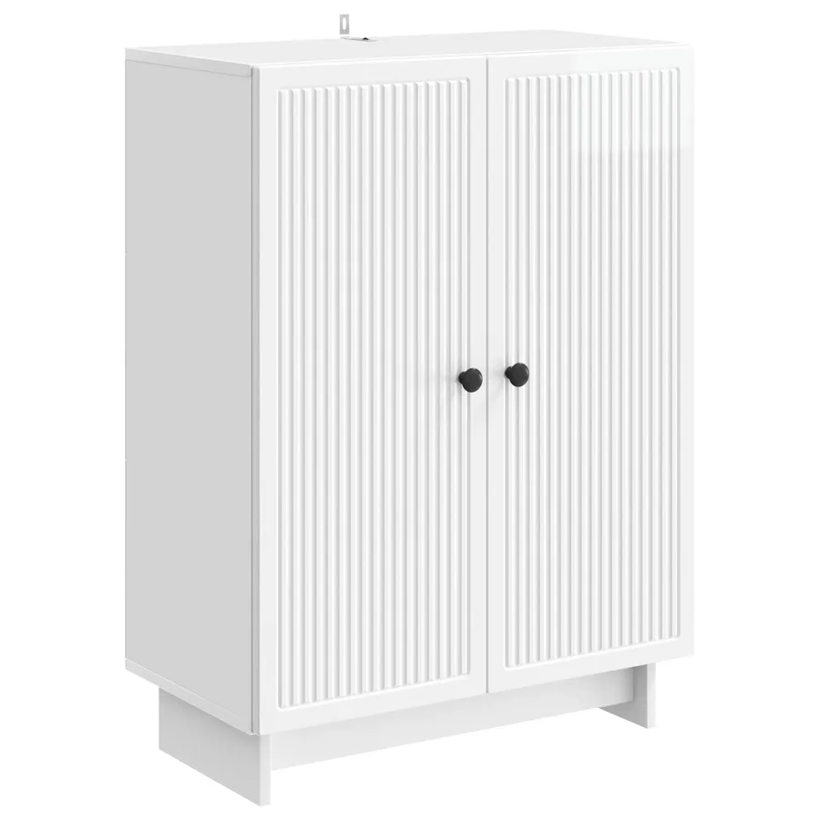 Buffet Blanc brillant 66 x 34,5 x 90 cm Bois d'ingénierie - 2