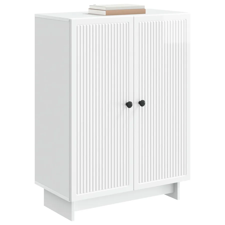 Buffet Blanc brillant 66 x 34,5 x 90 cm Bois d'ingénierie - 3
