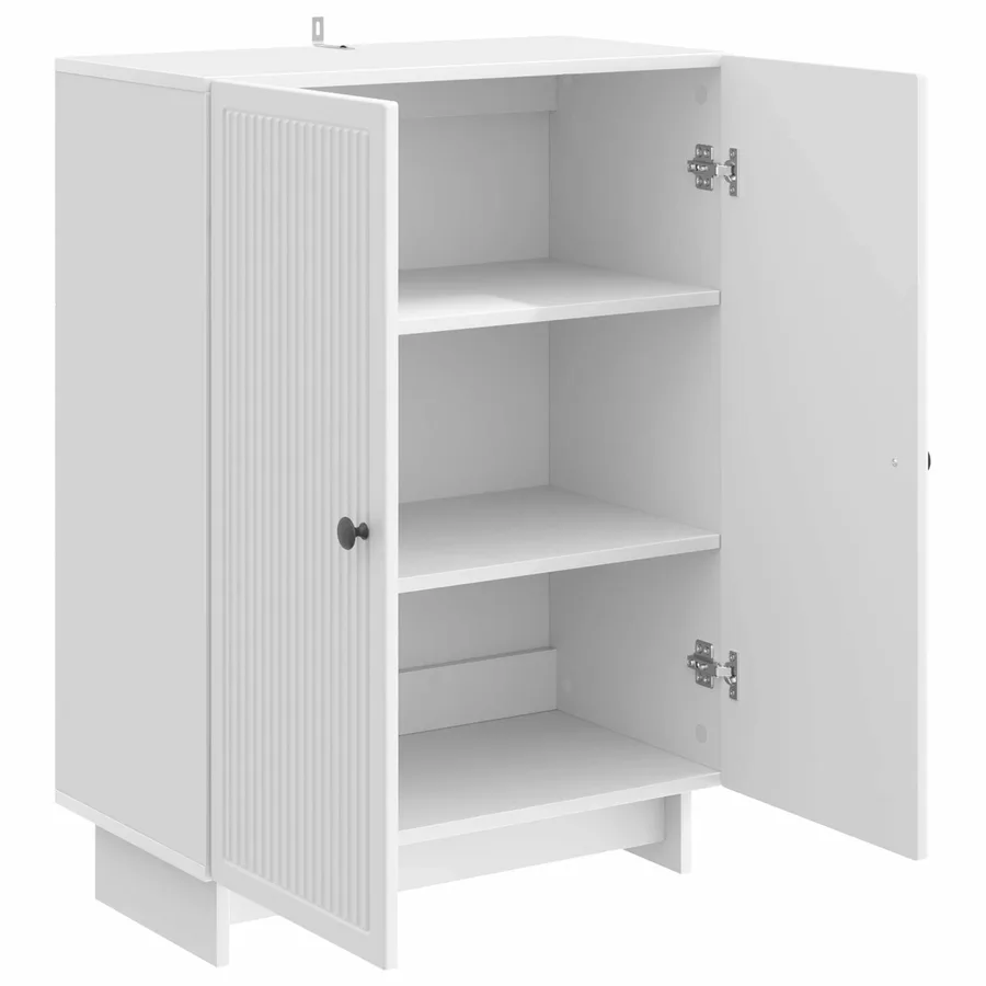 Buffet Blanc brillant 66 x 34,5 x 90 cm Bois d'ingénierie - 5