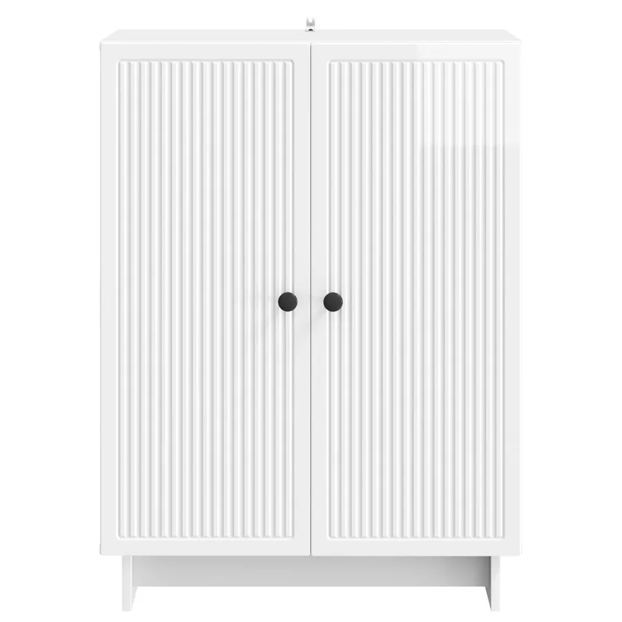 Buffet Blanc brillant 66 x 34,5 x 90 cm Bois d'ingénierie - 6