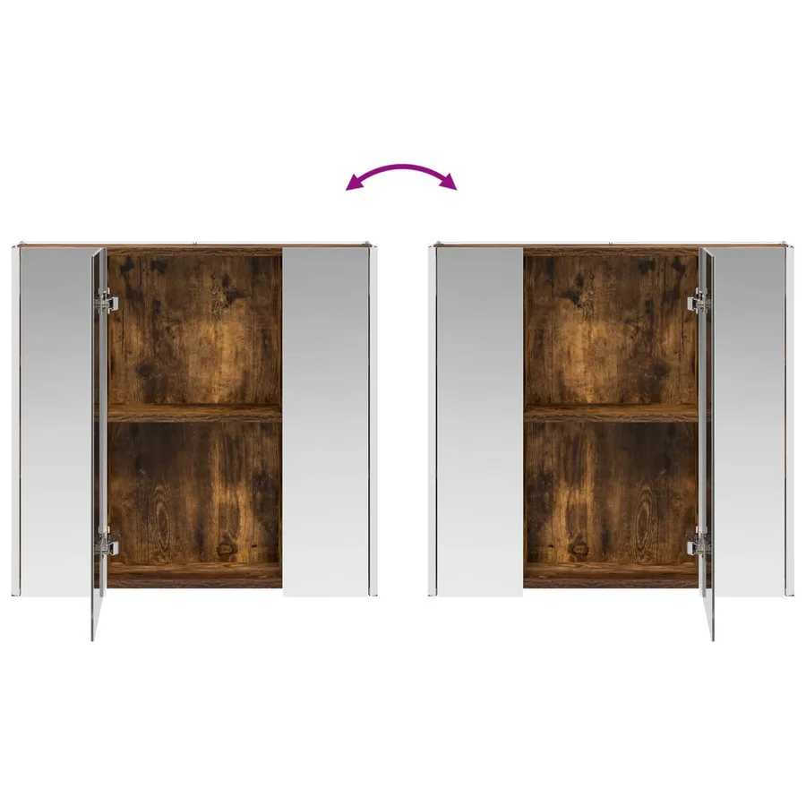 Armoire Miroir de Salle de Bain Chêne fumé - 12