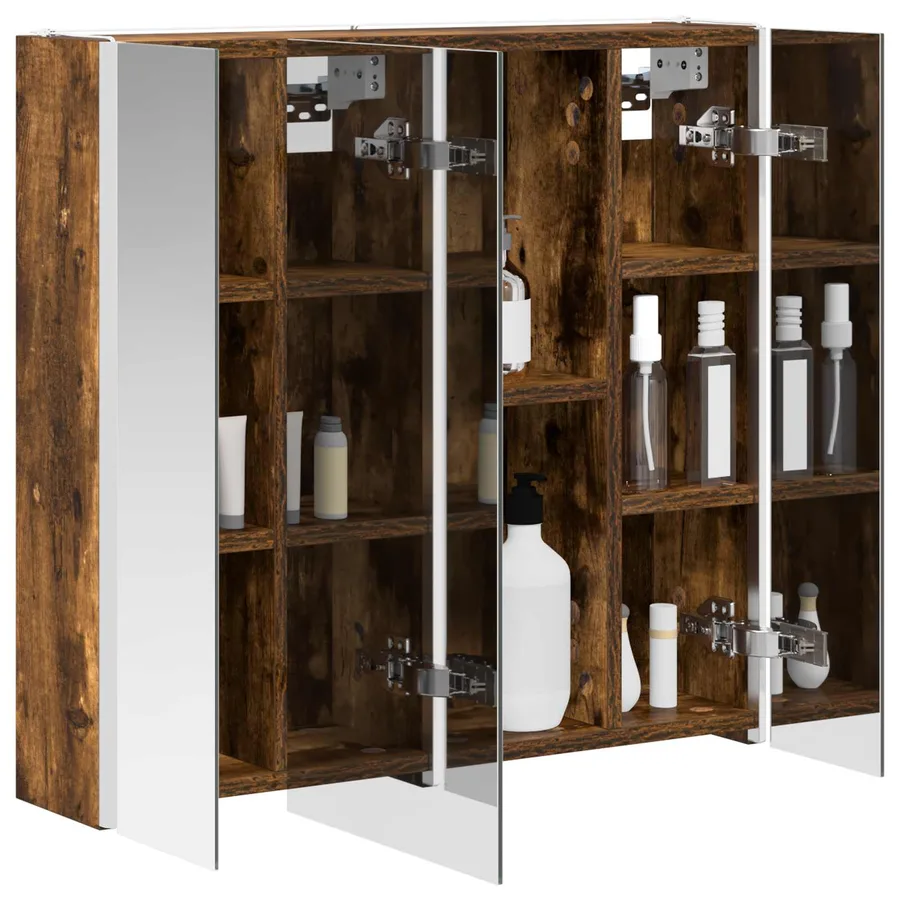 Armoire Miroir de Salle de Bain Chêne fumé - 3