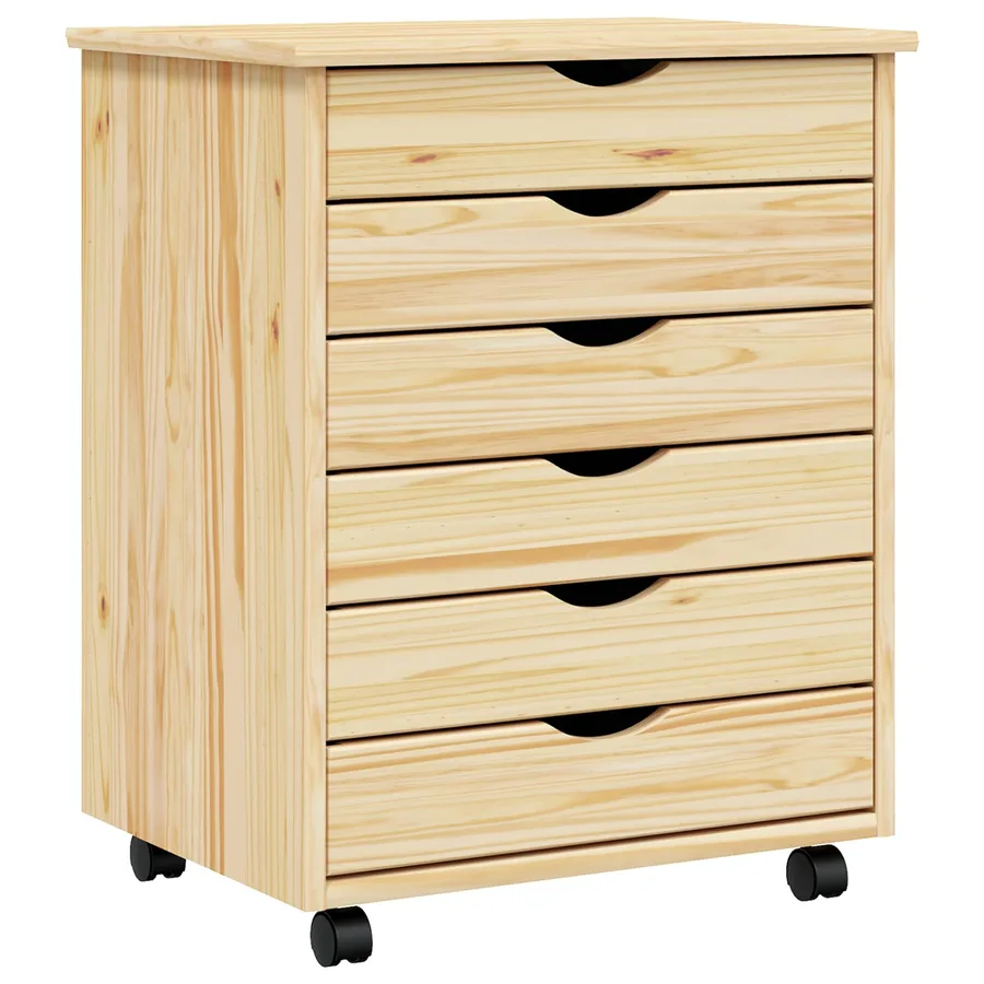 Cabinet Roulant avec Tiroirs avec roue MOSS Vernis transparent - 2