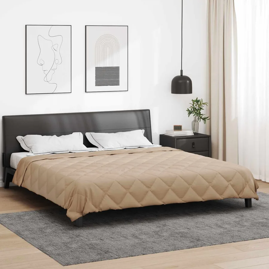 Duvet complet toute l'année Taupe 220 x 260 cm Microfibre