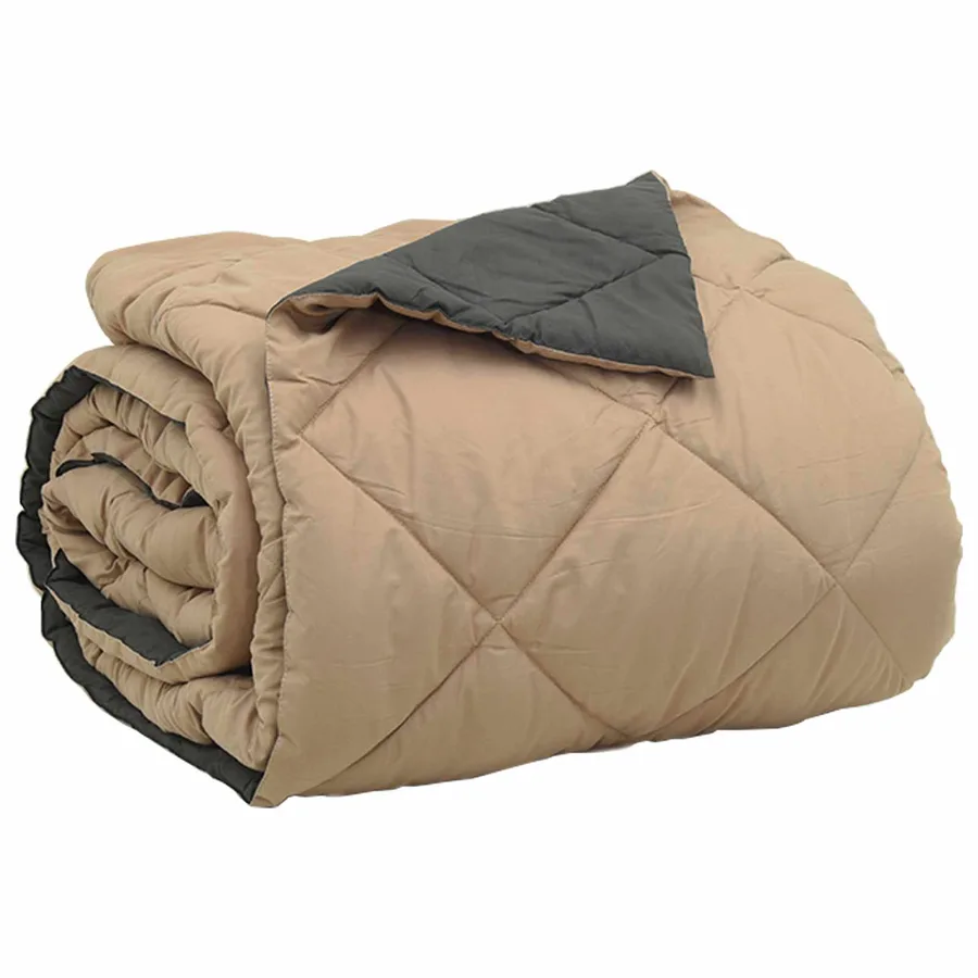 Duvet d'été simple Anthracite et Taupe 220 x 260 cm Microfibre - 5