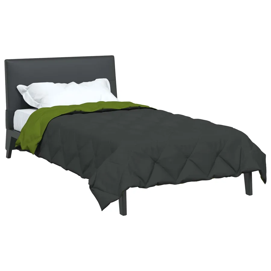 Duvet d'été simple Vert et Anthracite 220 x 135 cm Microfibre - 3