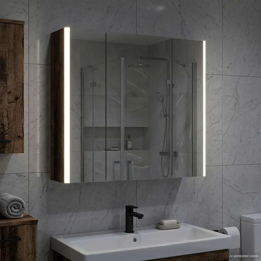 Armoire Miroir de Salle de Bain Bois ancien