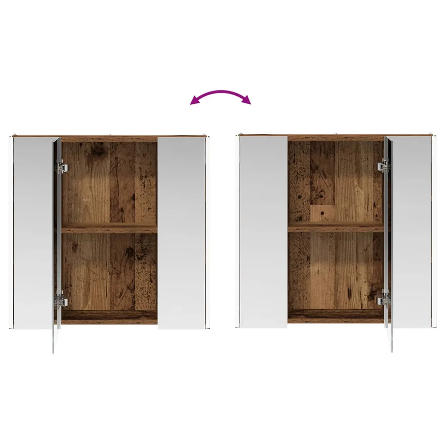 Armoire Miroir de Salle de Bain Bois ancien - 12