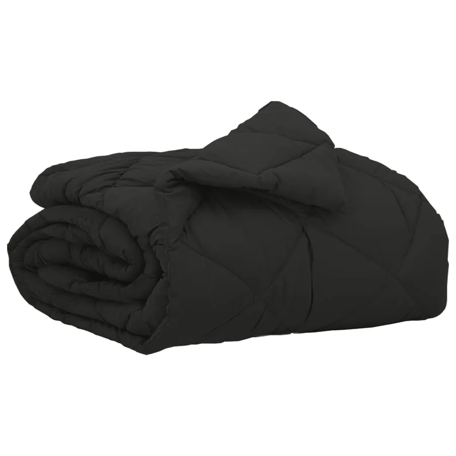 Duvet d'été simple Noir 220 x 140 cm Microfibre - 2