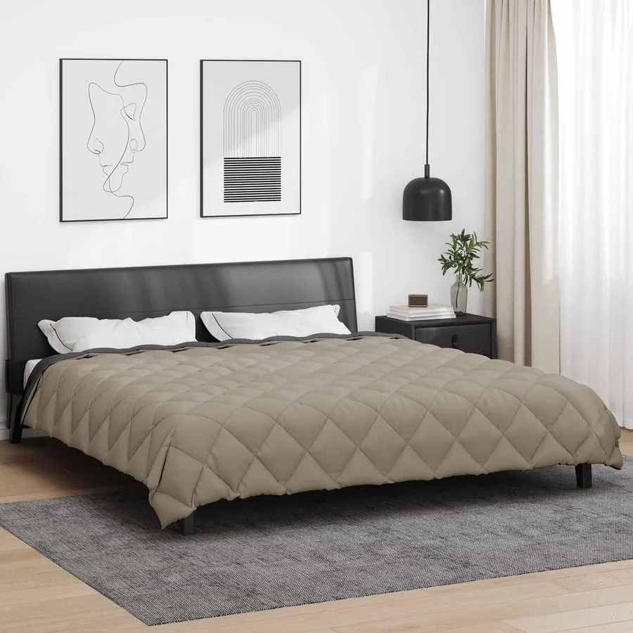 Duvet d'hiver Gris clair et anthracite 200 x 220 cm Microfibre - 4