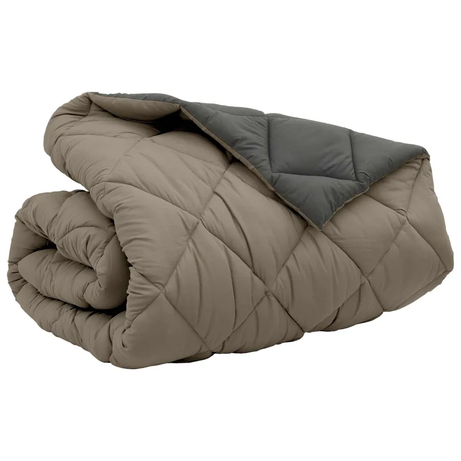 Duvet d'hiver Gris clair et anthracite 200 x 220 cm Microfibre - 5