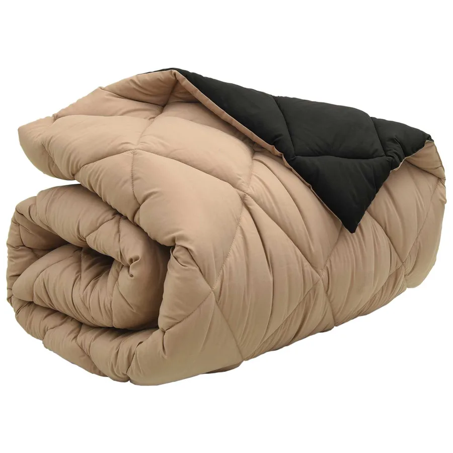 Duvet d'hiver Noir et Taupe 140 x 220 cm Microfibre - 5