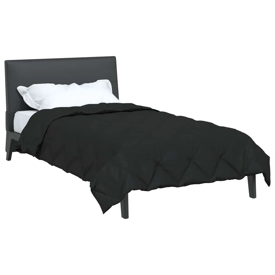 Duvet d'été simple Noir 200 x 155 cm Microfibre - 3