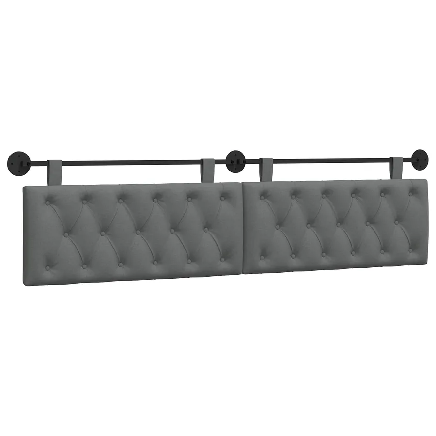 Tête de lit suspendue Gris foncé Tissu - 2