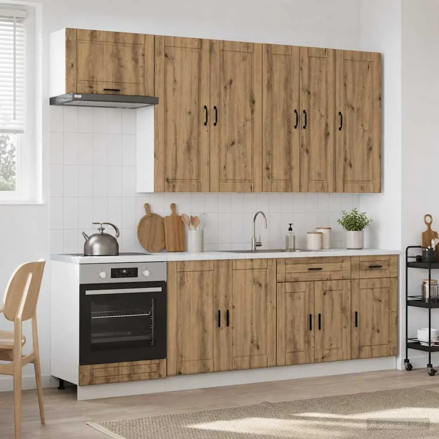 Unité de cuisine PORTO 8 pcs Chêne artisanal Bois d'ingénierie