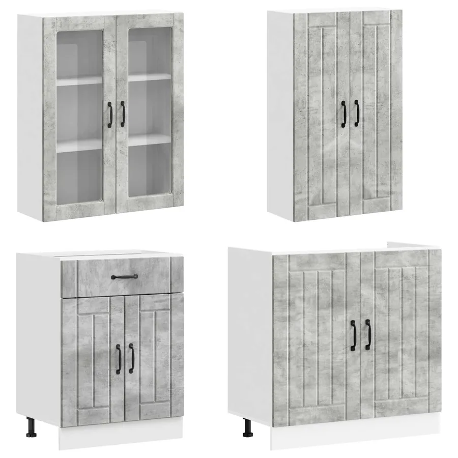 Unité de cuisine LUCCA 8 pcs Gris béton Bois d'ingénierie - 3