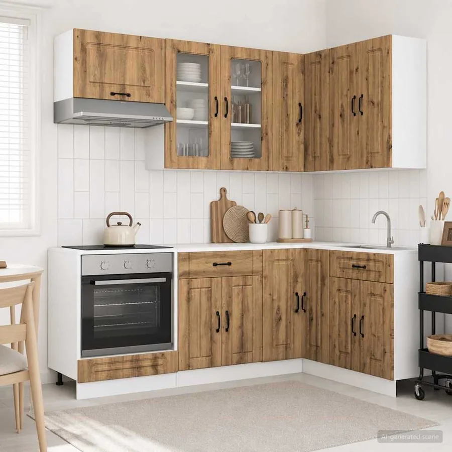 Unité de cuisine KALMAR 8 pcs Chêne artisanal Bois d'ingénierie