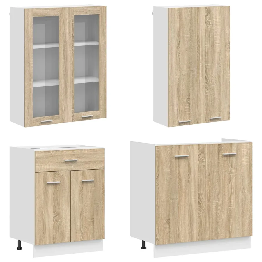 Unité de cuisine LYON 4 pcs Chêne Sonoma Bois d'ingénierie - 3