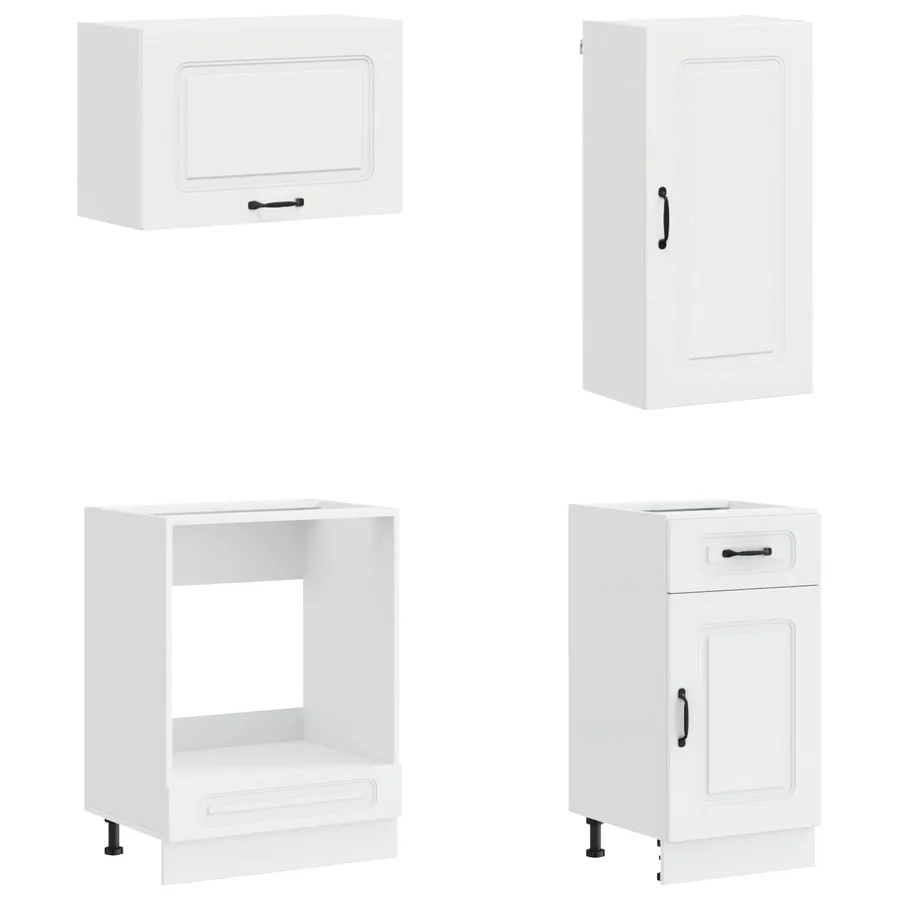 Unité de cuisine KALMAR 8 pcs Blanc brillant Bois d'ingénierie - 4