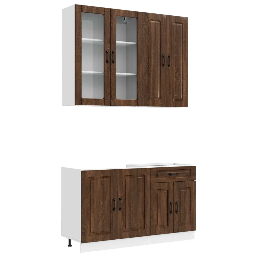 Unité de cuisine KALMAR 4 pcs Chêne brun Bois d'ingénierie - 2