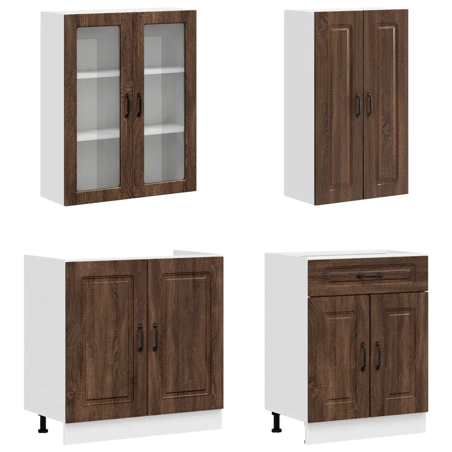 Unité de cuisine KALMAR 4 pcs Chêne brun Bois d'ingénierie - 3