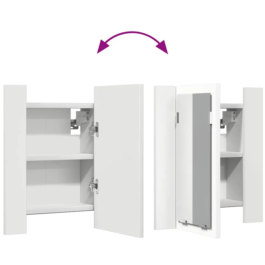 LED Bathroom Mirror Cabinet White 40x12x45 cm Acrylic - 12
