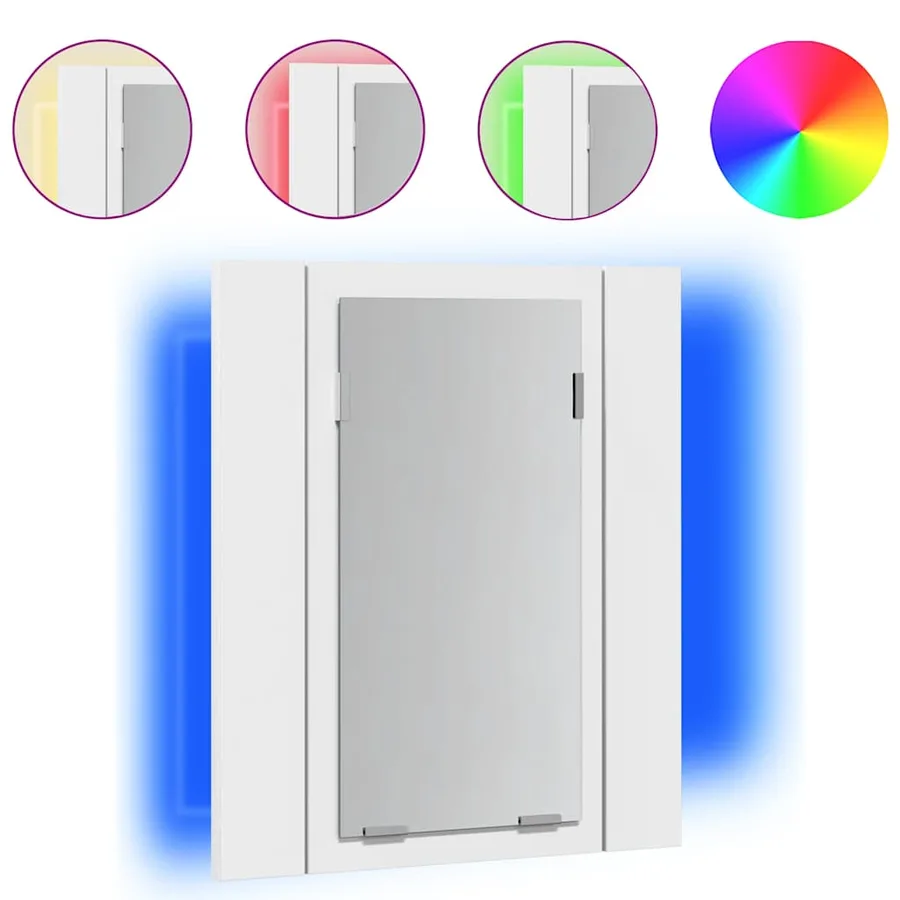 LED Bathroom Mirror Cabinet White 40x12x45 cm Acrylic - 2