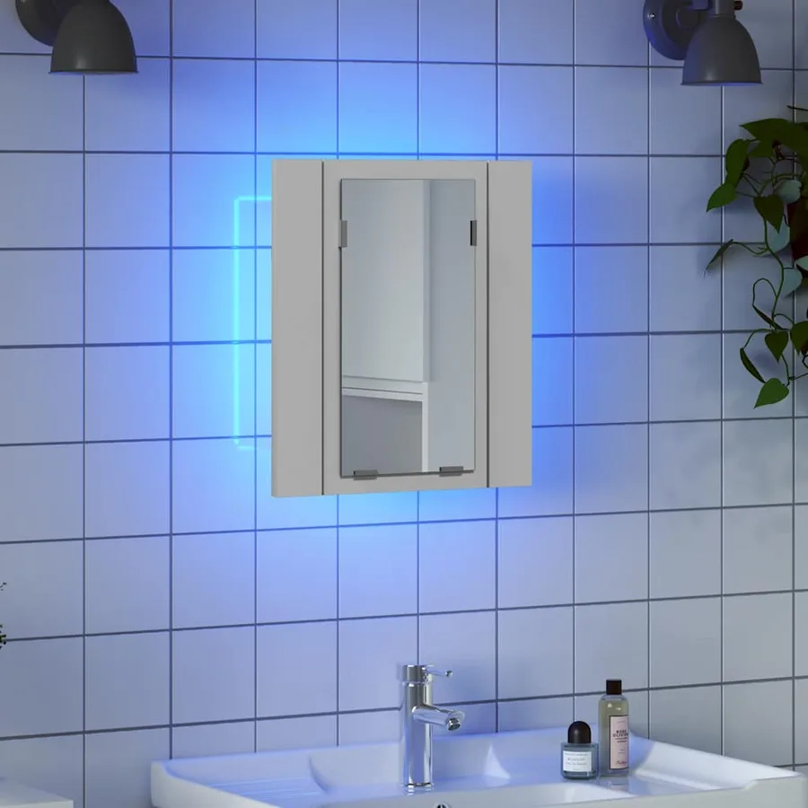 LED Bathroom Mirror Cabinet White 40x12x45 cm Acrylic - 6