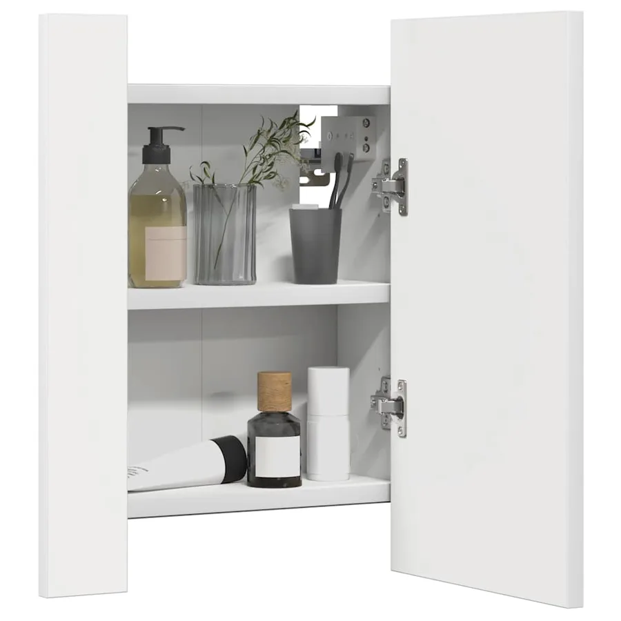 LED Bathroom Mirror Cabinet White 40x12x45 cm Acrylic - 7