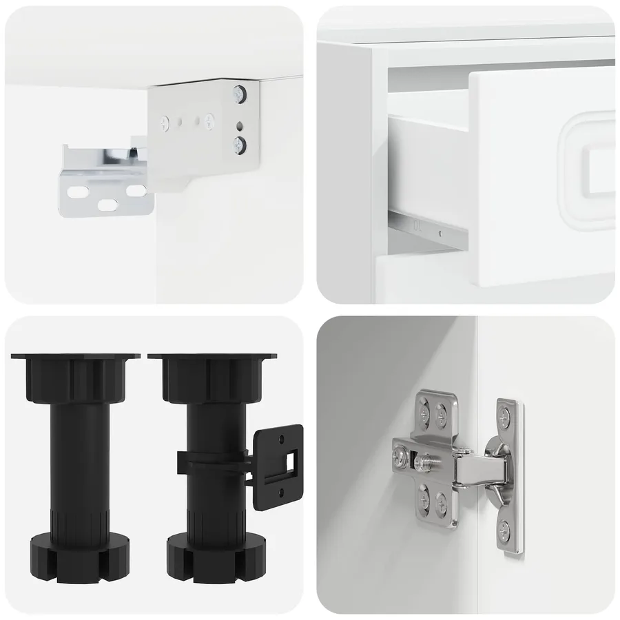 Unité de cuisine KALMAR 8 pcs Blanc Bois d'ingénierie - 5