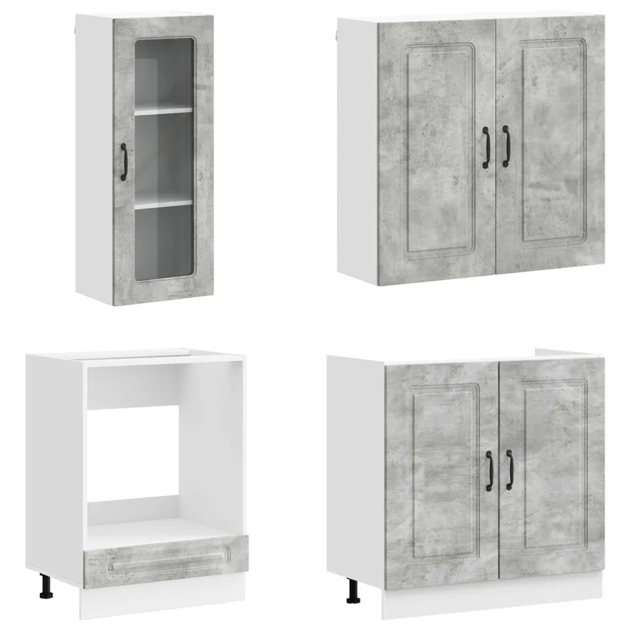 Unité de cuisine KALMAR 8 pcs Gris béton Bois d'ingénierie - 3