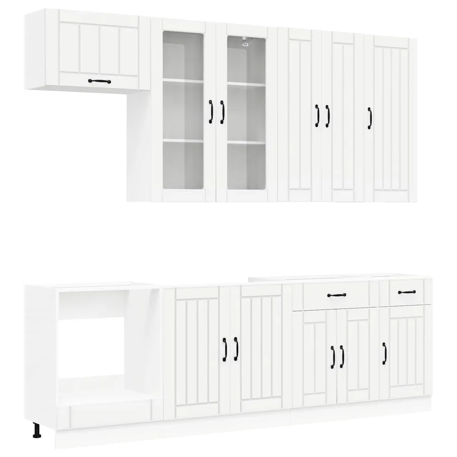 Unité de cuisine LUCCA 8 pcs Blanc Bois d'ingénierie - 2
