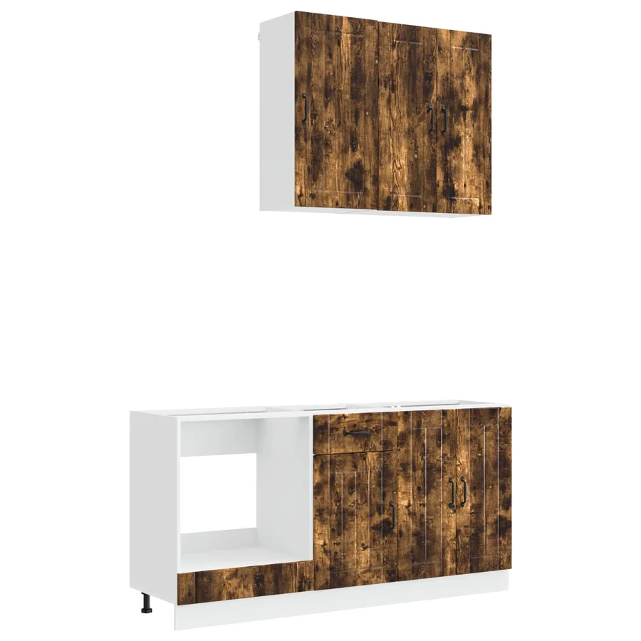 Unité de cuisine LUCCA 5 pcs Chêne fumé Bois d'ingénierie - 2