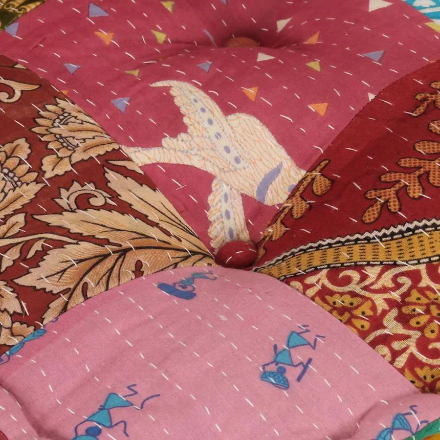Pouf modulaire avec oreiller Patchwork Tissu - 10