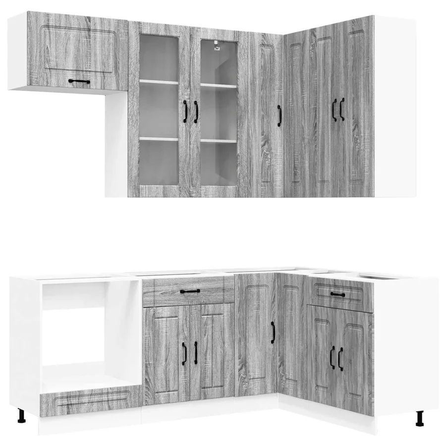Unité de cuisine KALMAR 8 pcs Sonoma gris Bois d'ingénierie - 2