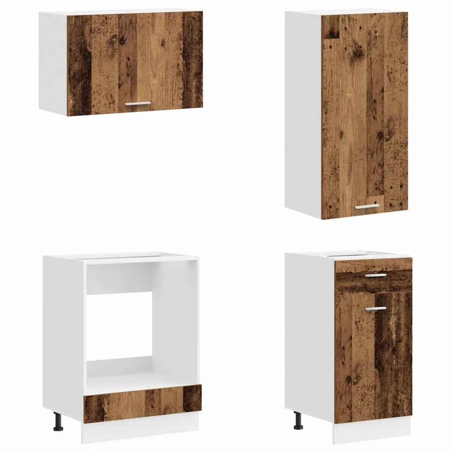 Unité de cuisine LYON 8 pcs Bois ancien Bois d'ingénierie - 4