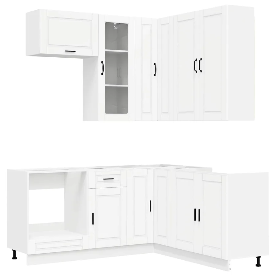 Unité de cuisine PORTO 8 pcs Blanc Bois d'ingénierie - 2